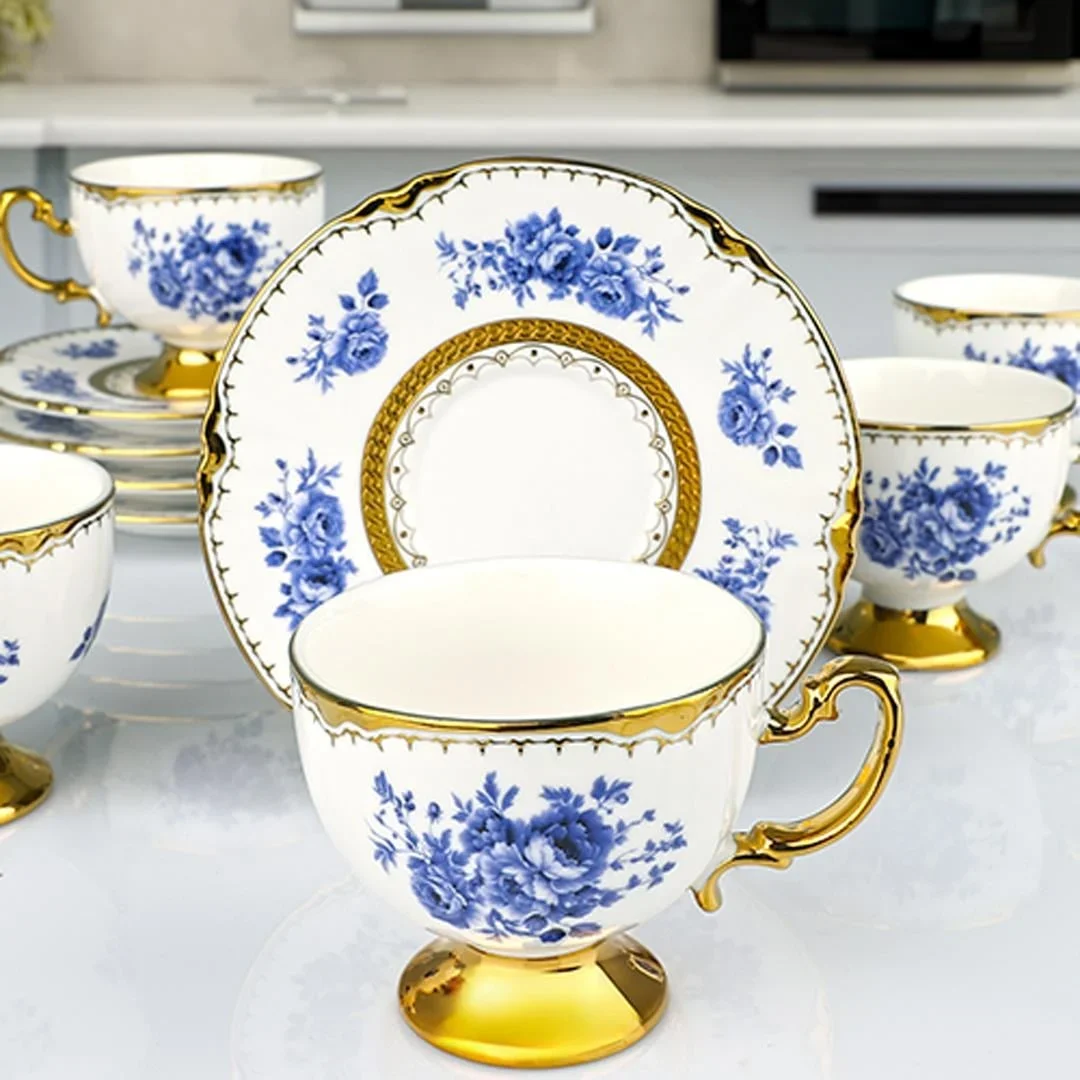Blue Rose 6 Lı Kahve Fincan Takımı