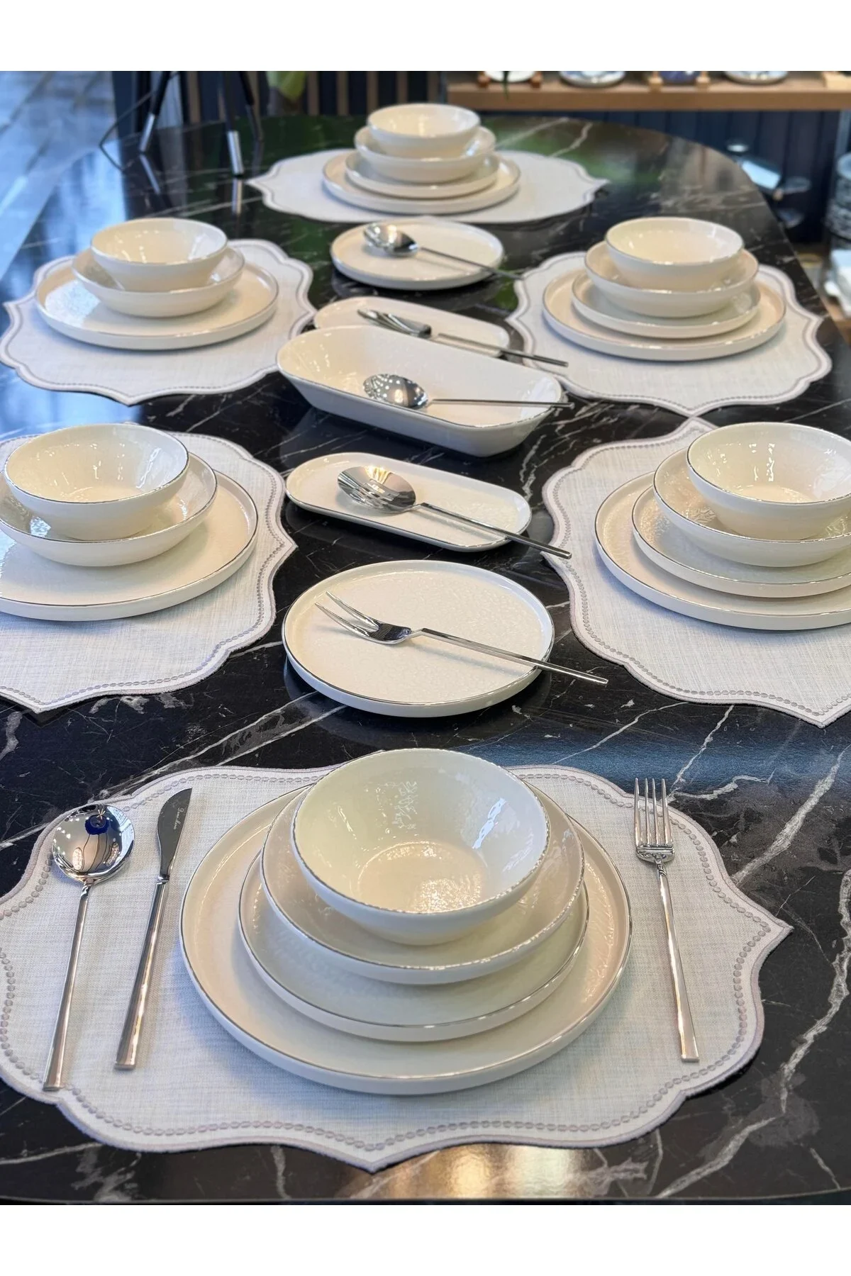27 Parça Modern Pure Yemek Takımı Platin